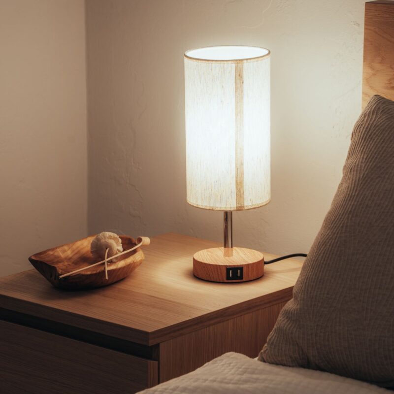 Linen Shade Bedside Lamp