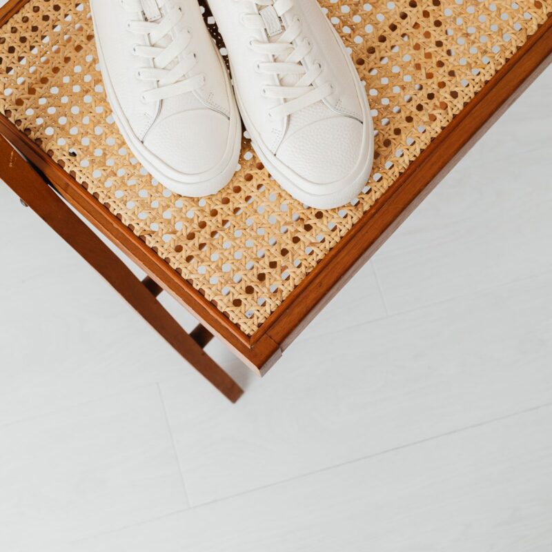 Leather Court Low "Chalk"